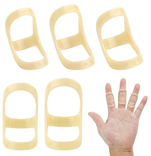 AIEX 5 Stück Ovale Fingerschiene, Fingerstütze Trigger Fingerschiene Fingerglätter-Klammer für Daumen Mittelfinger Pinky Oder Ringfinger (Größen 6,7,8,9,10)