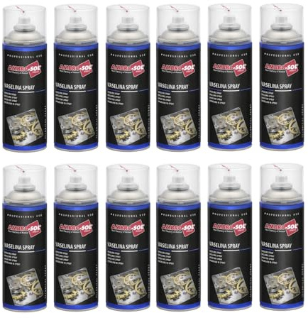 12 Bombolette di Vasellina Spray 400 ml Olio Tecnico di vaselina, Lubrificante, Anti-ossidante, Protettivo, Incolore e inodore