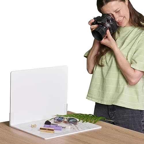 2er-Pack Fotohintergrund Klein | 30x40 cm | Photo Background | Foto Untergrund & Hintergrund für Produktfotografie | Marmor & Stein | Backdrop Boards (White & Marble, Small)