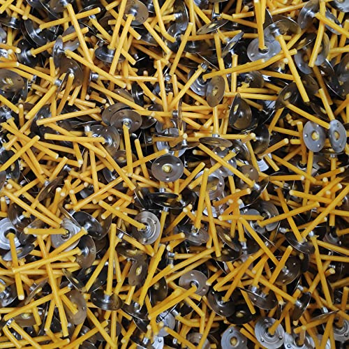 500 Maxi-Teelichtdochte RD 4 Runddochte mit Fuß, 3,5 cm gelb gewachst für Naturwachse