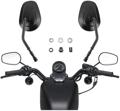 PACEWALKER Motorrad spiegel für Harley Davidson - Mattschwarzer Rückspiegel für Harley XL1200L XL 883 XL Sportster Dyna Night Road Tough Guy Big Glide Fat Boy