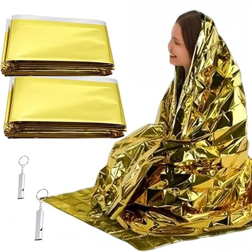 BAOSROY Coperte Termiche Sopravvivenza Emergenza,operta Termica Rescue Blankets,Coperta Termica Emergenza Oro Argento,Coperta Termica Sopravvivenza,per Salvataggio Protegge Freddo (2)