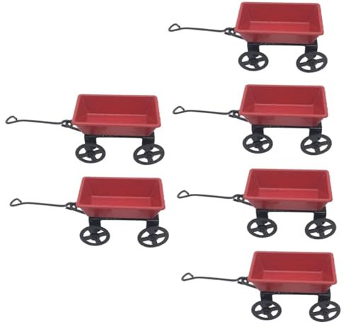 Abaodam 6stücke Mini Pull Cart Für Und Feengarten Dekorative Zubehörteile Für Miniatur-Dekoration Und -projekte