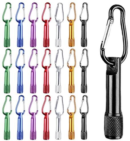 Mini LED Taschenlampe, 21 Stück Mini Schlüsselanhänger Taschenlampe, Farbige Aluminium Schlüsselanhänger Taschenlampe, LED Schlüsseltaschenlampe für Outdoor, Camping, Radfahren