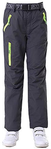SAUTRV Pantalon de neige pour femme - Pantalon de ski pour femme - Pantalon de snowboard avec poches - Pantalon thermique pour la randonnée, le camping, le ski - Pantalon d'hiver, gris, L