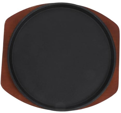 HOLIDYOYO Bandeja Redonda de Hierro para de 25 Cm Parrilla para Bandeja de Madera para Servir Elemento Esencial de Cocina