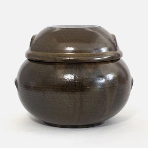 BALWOO Onggi traditionelles Tongefäß aus Steingut, koreanisch, Keramik, handgefertigt, für Tee, Kaffeebohnen, Salz/Atmen von Ton, Kimchi Gärtopf (Nr. 4 (H13 cm)
