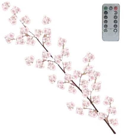 Fiorky Lumières LED pour Arbre en Fleurs de Cerisier, Branche Lumineuse avec télécommande, Fleurs artificielles décoratives, brindille de Sakura pour fête intérieure, Mariage, Murs de Noël