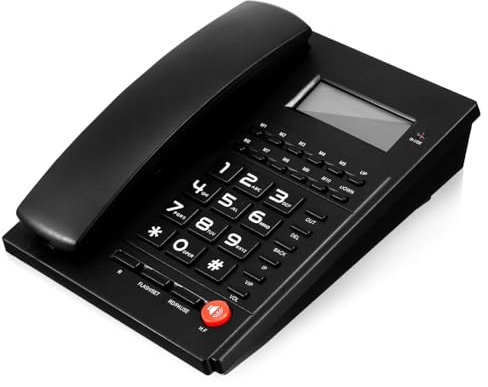 Generico Telefono in Piedi Flip Titolare Dialer Casa Senza Fili Cavo Stand Telefoni Fissi Cordless Auto Fissa Videocamera per Telefoni Fissi per Anziani Addominali Black