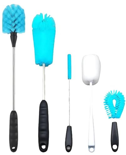Lavadora de botellas multiusos, cepillo limpiador de botellas, juego de cepillos para botellas, limpiador de botellas de agua, el mejor juego de cepillos para botellas de agua, fácil limpieza,