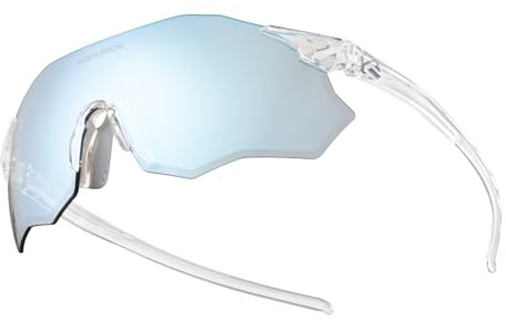 ROCKBROS Fahrradbrille Sportsonnenbrille Photochrom Rennradbrille Rahmenlose Fahrrad und Laufbrille für Outdoor Aktivitäten Damen Herren für MTB Läuft