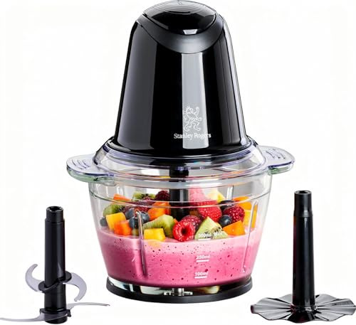 Stanley Rogers Standmixer und Multizerkleinerer, 500W mit 1L Glasbehälter, 4-Klingen-System plus Mixaufsatz, 2 Geschwindigkeitsstufen