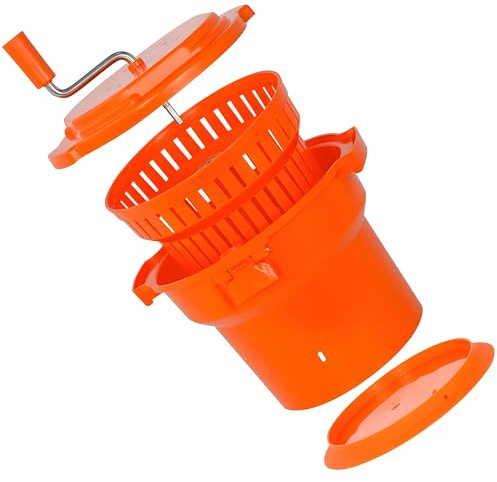 Hakka Essoreuse à Salade Professionnelle, Essoreuse Manuelle à Salade de 25 Litres, Essoreuse à Laitue Géante avec Tapis Antidérapant en Silicone et Tuyau D'évacuation, pour Essorer Jusqu'à 7 Laitues