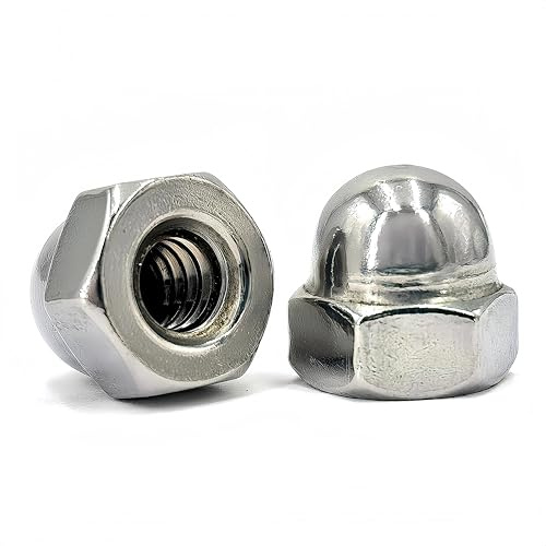 10#-24 Acorn Cap Nuts,304 Stainless Steel Acorn Nuts,Dome Cap Nuts, Corrosion Resistant, for Machinery, Furniture & Automotive,60 Pack