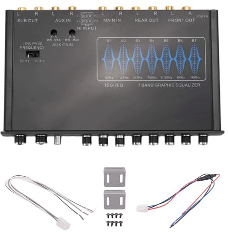 Asyduey 7-Band Auto Equalizer Audio EQ Tuning Crossover Verstärker Parametrischer Auto Vorverstärker Audio Equalizer +-12dB