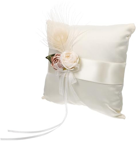 SMASOLO Cuscino Portafedi Nuziali in Raso Decorativo Porta Anelli Per Cerimonie Matrimonio Indoor E Outdoor Accessori Matrimonio Elegante E Funzionale