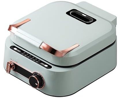 Teglia Elettrica, Padelle Elettriche per Interni Senza Fumo, Padella Elettrica con Rivestimento Antiaderente Multifunzionale da 1800W, per Barbecue con Spezzatino(Green)