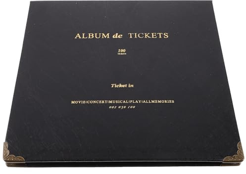 Holibanna Álbum de Billetes Portátil Negro Organizador de Entradas Sueltas Libro de Almacenamiento para Tickets de Cine Avión y Tren Álbum Multifuncional para Recuerdos de Viajes Hojas