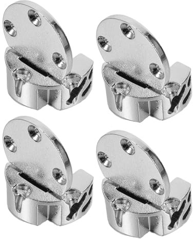 Ipetboom Charnières Pliantes Ouverture 180° en Alliage de Zinc Argenté Lot de 4 Installation Trois Trous, Capacité 40kg pour Meubles et Armoires pour Table et Placard