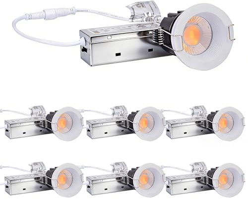 2 Inch 5CCT Recessed LED Lights, Selectable Color Temperature & Dimmable Downlight, 780-840LM, Anti-Glare/Adjustable/IP65 Waterproof Options, Canless for Indoor & Outdoor Lighting - ETL/UL (6 Pack)