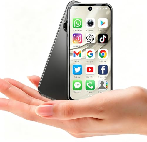 Longben Mini Smartphone Débloqué, Android 12.0 Petit Téléphone, 3,88 Screen, 4G Double SIM, 1950mAh, Face ID GPS WiFi OTG, 3+32 Go Noir