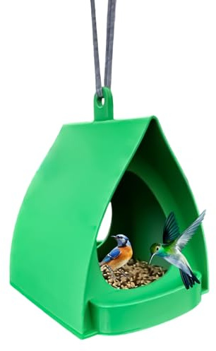 Vogelfutterhaus – 25 cm Futterunterstand | Vogelfutterstation, offene Designplattform, hängende Gartendekoration, wetterfester Vogel für draußen, Winter, Balkon, Eichhörnchen, Kolibri, Lebensraum, Unt