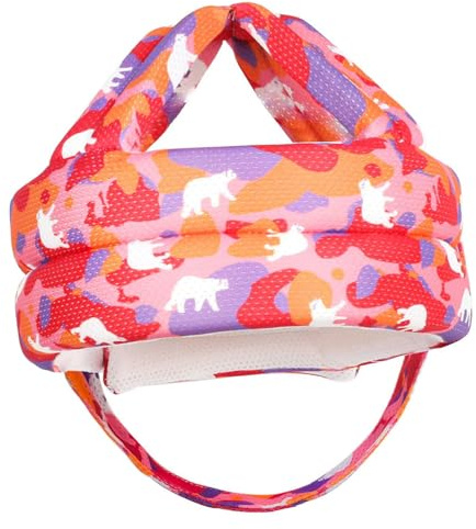 Yunmeryker Schutzhelm Krabbelhelm für Babys Schutzkappe Sturzhelm Kopfpolster Aus Weichem Atmungsaktivem Material für Hohen Tragekomfort Während Der Spielzeit, Rot Lila Orange