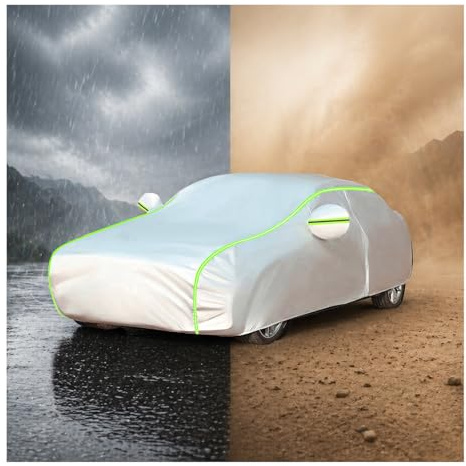 Lona para Coche Exterior Impermeable para Tesla Model 3 2017-2024, Funda Coche de Tela Oxford con Cremallera, Protector Solar y contra Viento, Todo Clima, Cubierta Gris gn545