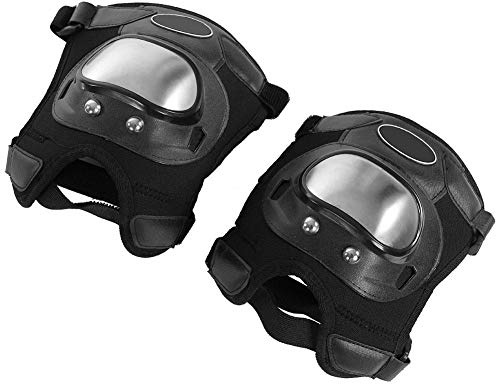 ginocchiera moto esterne + Ginocchiere Motocross ATV per adulti in acciaio inossidabile Parastinchi Set di armature protettive 2 pcs