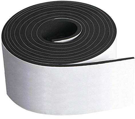 Neoprene Foam Strip Roll By Dualplex, 4 Wide x10' Long 1/8 Thick, Weather Seal High Density Stripping with Adhesive Backing – Weather Strip Roll Insulation Foam Strips