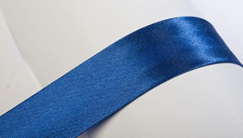 Jajasio Schrägband, 10m, Atlas (Satin), 25mm, gefalzt 38 ? royalblau, Textilband, Einfassband in 40 Farben