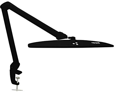 Neatfi Elite HD XL Schreibtischlampe – 1.600 Lumen, 6500 K Tageslicht | Stufenlos dimmbar, verstellbar | Für Büro, Studium & Homeoffice (Schwarz, 58 CM)