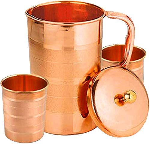 Million Store Luxuskrug aus reinem Kupfer mit 2 Glaskännchen Fassungsvermögen 1600 ml