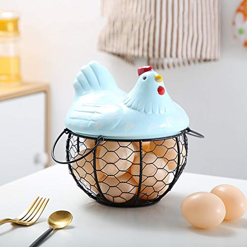 Soporte de almacenamiento de huevos, soporte para huevos con forma de gallina y huevos, para la colección de huevos de cocina, con capacidad para hasta 15 huevos