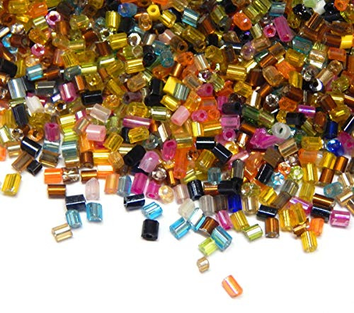 Perlin Rocailles Glasperlen Indianerperlen Saatperlen Pony Perlen 2mm x 1,7mm Stiftperlen, Röhrchen, Tubes, Stäbchen Gemischte Farbe,4500 Stk Seed Beads