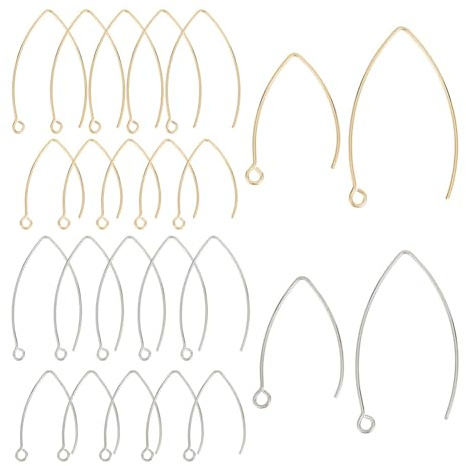 UNICRAFTALE 80 Pz 2 Taglie 304 in Acciaio Inox Gancio Orecchino Linewith Foro Orecchini A Bottone in Acciaio Inox Colore Dorato Fai da Te Regali Creativi Pin 0.9mm