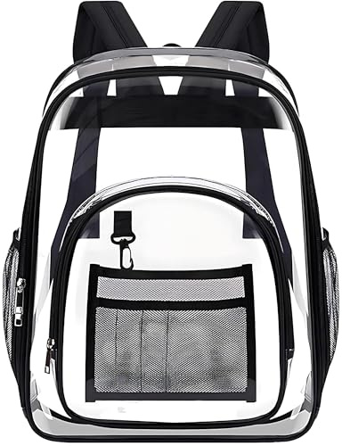 WSNDM Grande Capacità Plastica Zaino Unisex In Pvc Palestra, Trasparente Impermeabile per Uomo e Donna, Scolastico Robusto Durevole Borsa Del Libro, per Stadio, Lavoro, Picnic, Festival