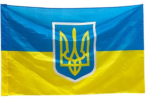 Bandiera dell'Ucraina,LIUSHUI Bandiera dell'Ucraina Bandiera ucraina Bandiera nazionale del paese 90 * 150 cm / 3 * 5 pollici Decorazione interna per