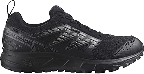 Salomon Wander Gore-Tex Waterproof Men's Trail Running and Walking Shoes, Waterproof, Cushy Comfort, and Secure Foothold, Black, 9.5