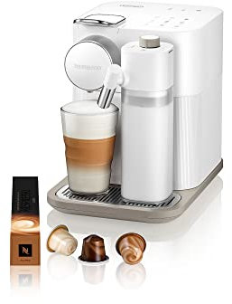 Nespresso De'Longhi EN640.W Gran Lattissima Kaffeekapselmaschine mit automatischem Milchsystem,19 Bar Druck, 1400W,Weiß