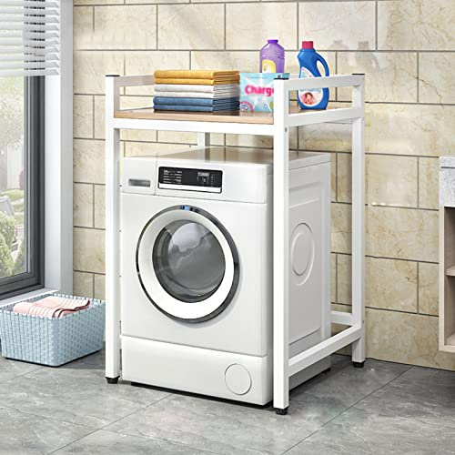 ZFHTAO Marcos de Almacenamiento de Lavadora para Inodoro, Estante de Torre de Baño, Estante de Lavadora de Acero Al Carbono, Estante de Lavadora Práctico Resistente Al Agua Y Al Óxido/White/a