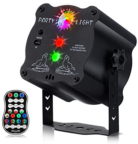 Mini Disco Lights Strobe Light, Sound Activated Party Lights with Remote Control & Timer, 90 Patterns Light Effect RGB LED Stage Light via 6W USB Powered for Bar Party Birthday Wedding Christmas
