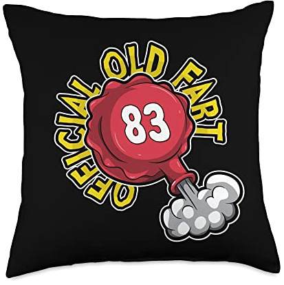 83rd Birthday Official Old Fart Funny Red Whopee Cushion Throw Pillow