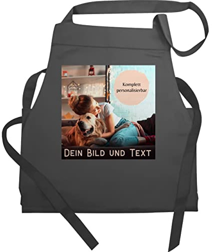 Geschenk mit Namen personalisiert by Shirtracer - Schürze - Erwachsene - Foto Bild Geschenk I Dein Bild und Text