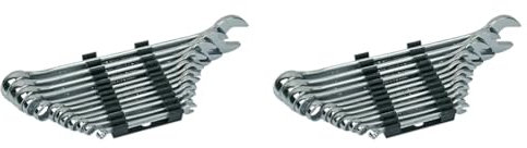 Mannesmann M19652 Gabelringschlüsell Satz 12-tlg. DIN 3113, Chrom-Vanadium Stahl (Packung mit 2)