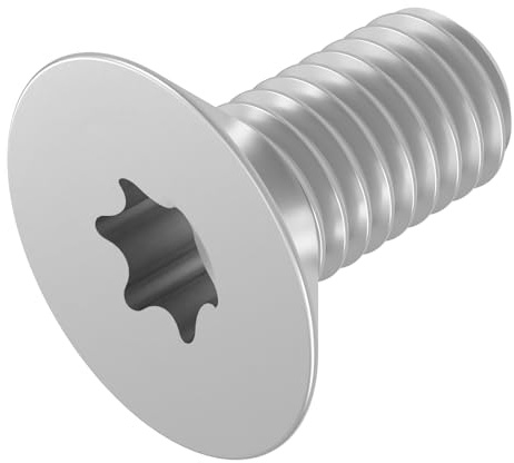 SECCARO Tornillo avellanado M3 x 6 mm, acero inoxidable V2A VA A2, ISO 14581, Torx interior (TX), rosca completa, 20 unidades