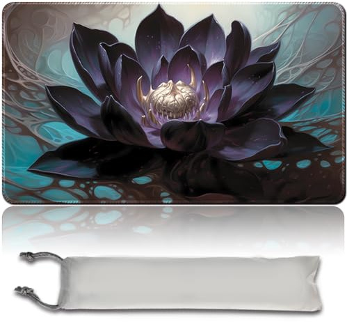 MPLR BOARD GAME Tapis de jeu MTG + sac étanche gratuit, bords cousus, surface en caoutchouc lisse, MTG PlayMat avec zones (An original Black Lotus Playmat) (Black Lotus - No Zone)