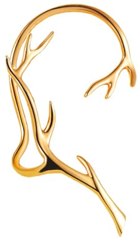 GALPADA Stylish Bone Earrings Clip-on for Women Featuring Simple Branch Shape and Delicate Metal Design, for Wedding and Festival Decoration with Lightweight Copper Material
