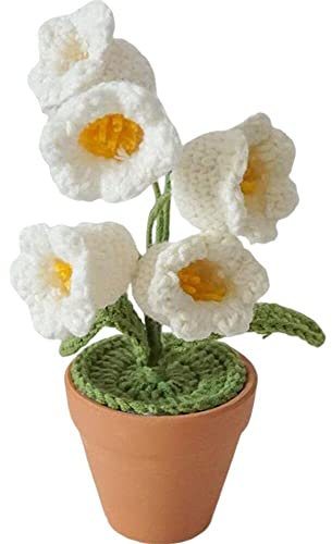 Mini Piante Artificiali in Intrecciato Orchidea Piante in in a Mano a Maglieria all'Uncinetto in in Desktop Ornament Desktop Ornament