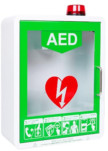 AED-Schrank, Wandschrank für Erste-Hilfe-AED-Defibrillatoren mit Schlüssel und Alarm, Design mit abgerundeten Ecken, für öffentliche Bereiche im Home Office, im Krankenhaus